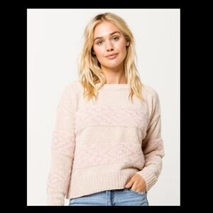 Others Follow Pink Chenille Mesa Sweater - Size XS